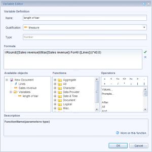 webi length of bar variable