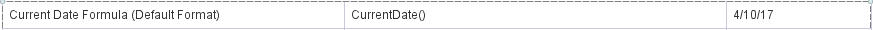 CurrentDate() formula