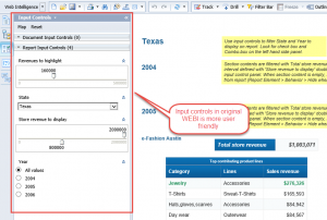 original webi input controls